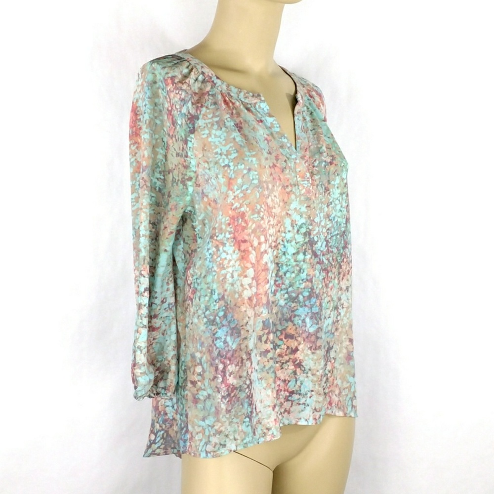 CYNTHIA ROWLEY boho 3/4 sleeve top. SMALL - Picture 3 of 4